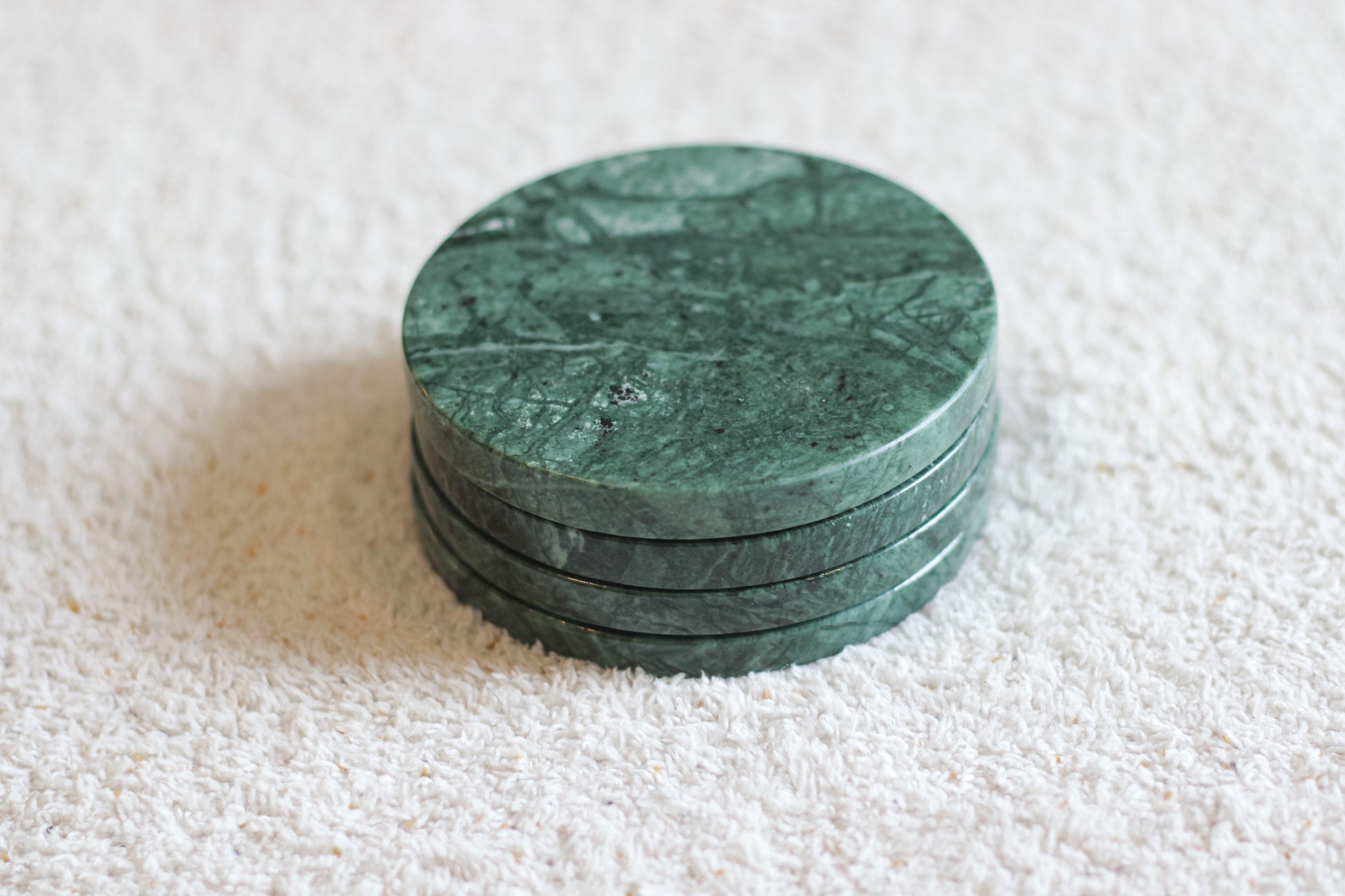 Green Flower Marble Coasters (Set of 4) - Briggs and Olive