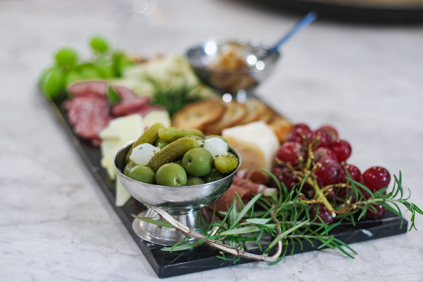 Black Nero Marquina Marble Decorative Tray - Briggs and Olive