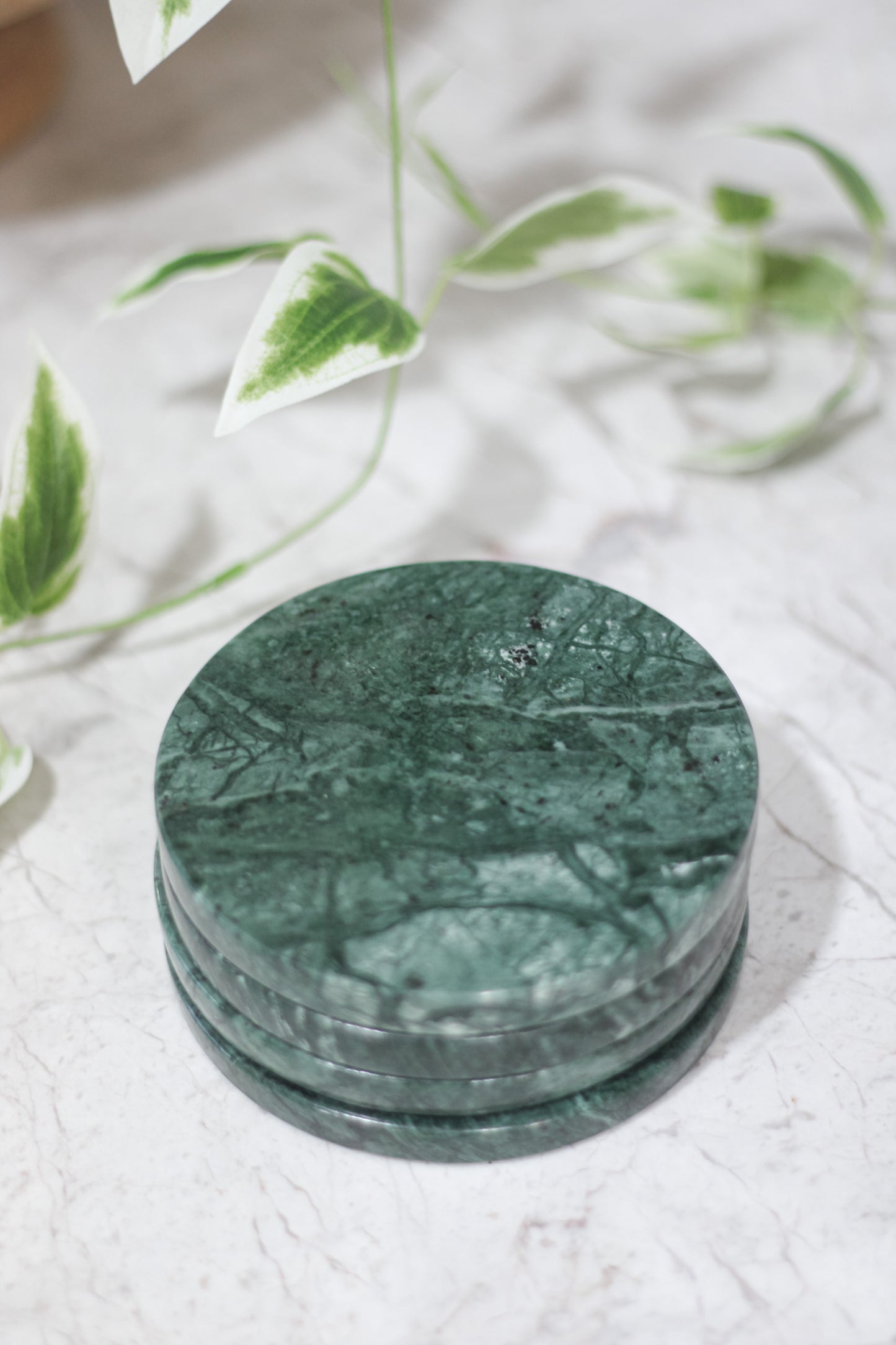 Green Flower Marble Coasters (Set of 4) - Briggs and Olive