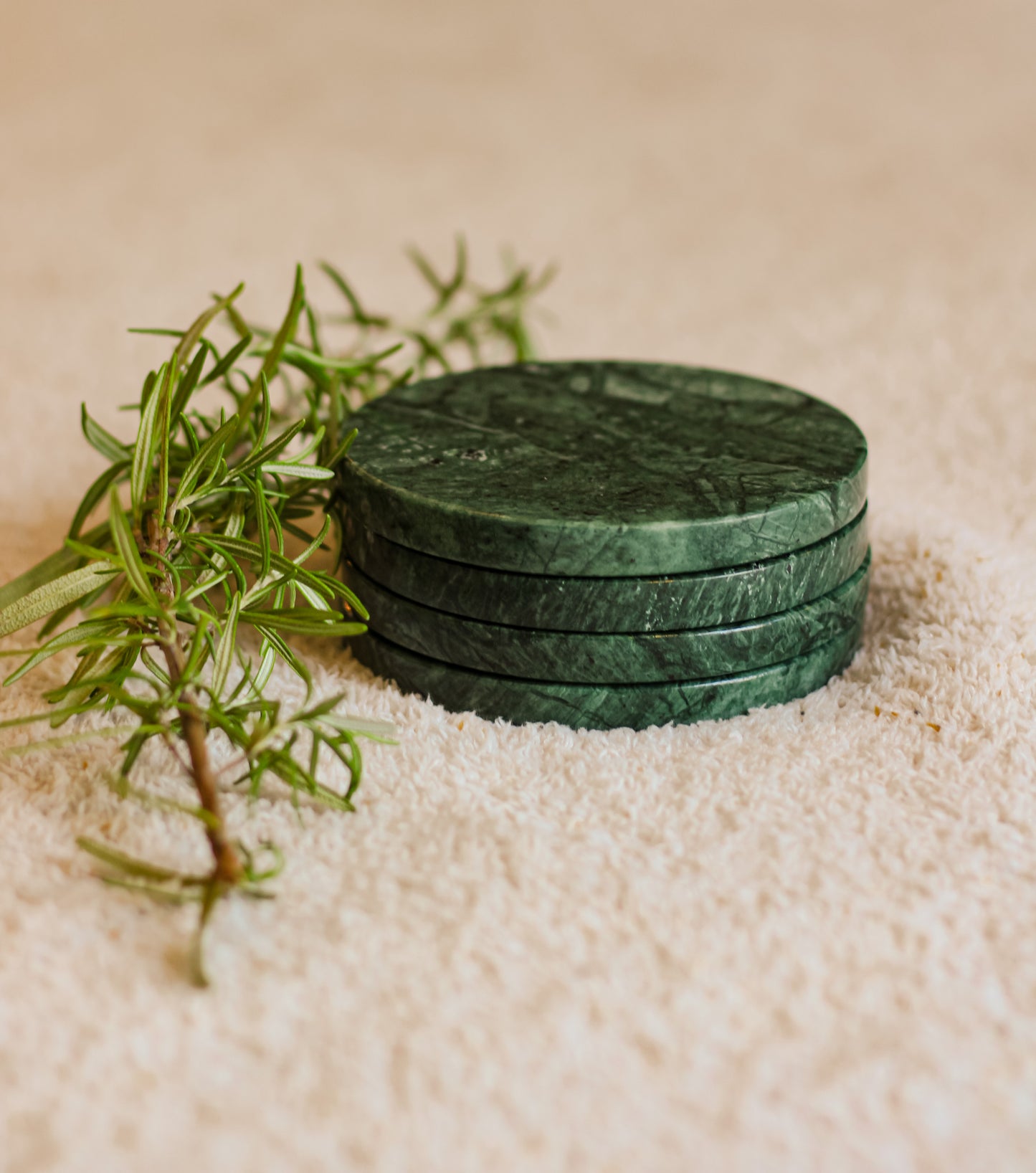 Green Flower Marble Coasters (Set of 4) - Briggs and Olive