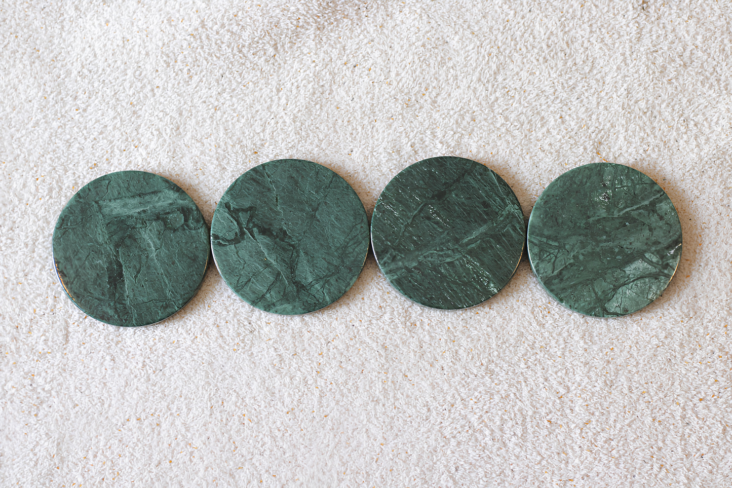 Green Flower Marble Coasters (Set of 4) - Briggs and Olive